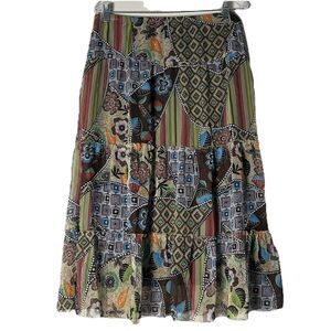 Womens Maxi Skirt Sz M Boho Tiered Gypsy Fairy Grunge Cottagecore Y2K Pull On